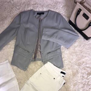 Feminine faux leather jacket!